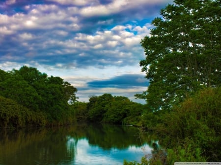 Oto River in Okazaki - oto, clouds, river, japan, okazaki, nature, japanese