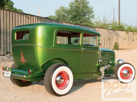 Ford Model A Sedan - ford, classic, whitewalls, green