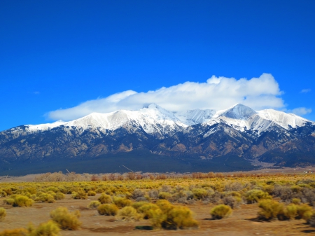 Colorado Mountains - mountains, colorado, enhanced, yellow, blue, green