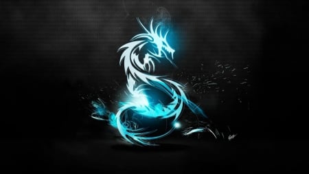 Blue Dragon Art - dragon, art, blue, light