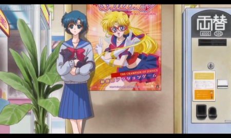 Ami Mizuno - pretty, anime, poster, female, ami mizuno, sailor v, scene, blonde, blond hair, long hair, sailor moon, short hair, kitten, blue hair, nice, luna, ami, lond, anime girl, sailormoon, beautiful, sailor mercury, girl, blonde hair, beauty, lovely, sweet, cat, school uniform, magical girl, wall, kitty