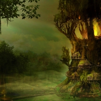 Elves tree village