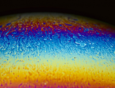 Soap bubble - colorful, drops, rainbow, surface