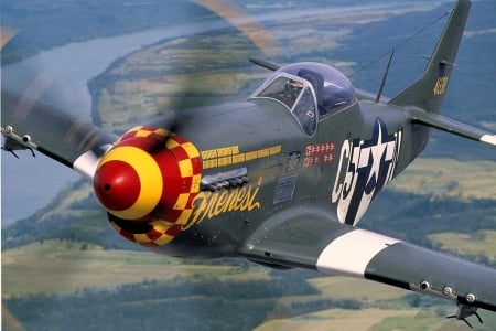 WWII P51 Mustang - aircraft, wwii, mustang, p51, military