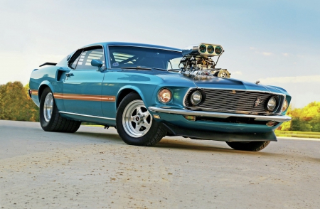 1969-Ford-Pro Street Mustang - 1969, tubbed, blown, classic