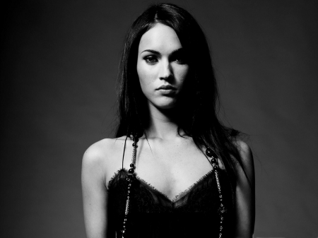 Megan Fox - beauty, pose, actress, bw