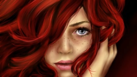 redhead girl - girl, fantasy, redhead, beauty