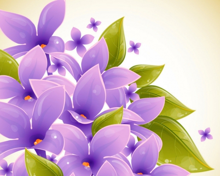 Purple flowers - flowers, art, nature, purple