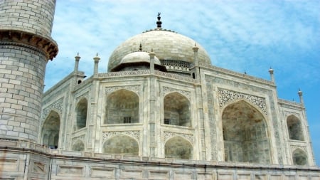 Side view of the Taj Mahal - architecture, wallpaper, popular, new