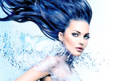 Beauty - subbotina anna, lady, blue, model, splash