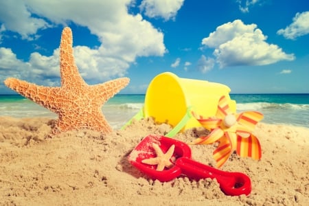 ♥Summer Beach♥ - starfish, summer, beach, vacation, sea, sand