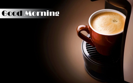 Good Morning Friends - coffee maker, good morning, coffee, cup