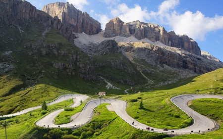 Winding road - road, winding, mountains, beautiful