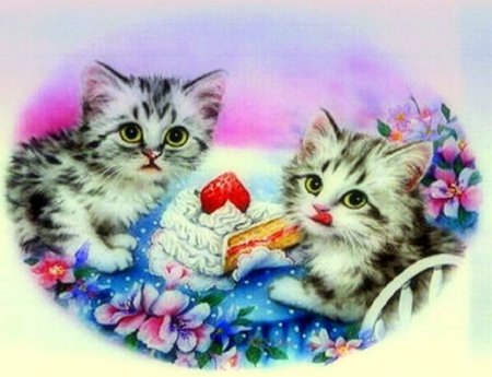 ..Our Favorite.. - strawberry, animals, favorite, creative pre-made, pretty, paintings, cute, adorable, kitty, draw and paint, lovely, kitten, cake, love four seasons, weird things people wear, cats, beloved valentines, flowers, colors