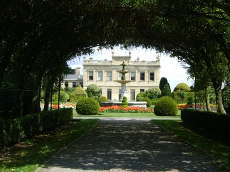 brodsworth - large, fountain, garden, old, hall