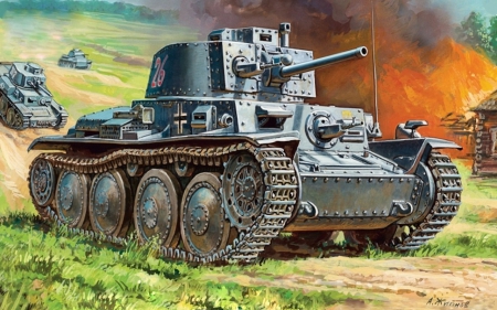 German Tank - field, german, war, tank