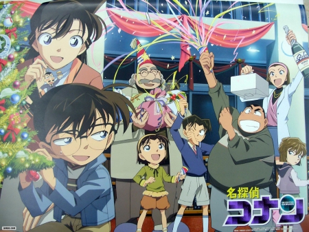 Detective Conan - mitsuhiko, christmas, genta, haibara ai, agasa, sonoko, conan edogawa, detective conan, ran mouri