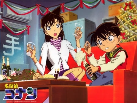 Conan & Ran - conan edogawa, christmas, detective conan, ran mouri