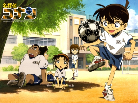 Detective Conan - genta, haibara ai, mitsuhiko, conan edogawa, ayumi, soccer, detective conan