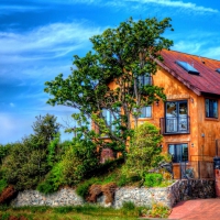 beautiful house at the seaside hdr