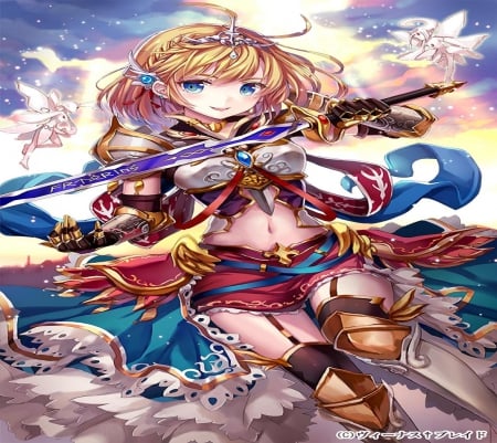 Fairy Warrior - pretty, warrior, girl, cute, sword, orginal, fairy