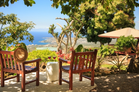 End of Day - view, glass, ocean view, chairs, wine, relax