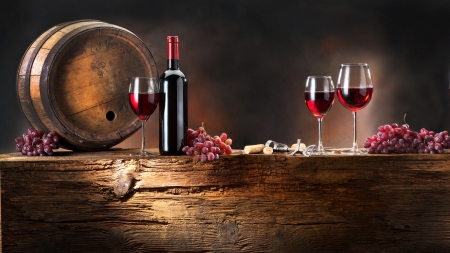 Red Red Wine - Red Wine, Glass, Barrell, Wine