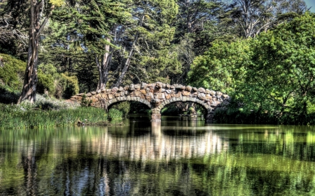 Bridge Reflection - nature, bridge, reflection, river