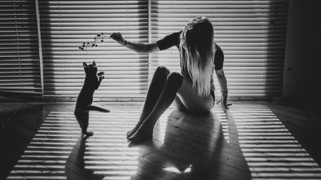 â™¥ â™¥Playtimeâ™¥ â™¥ - white, women, and, kitty, light, wallpaper, black