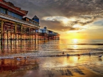 magnificent pier at sunset hdr