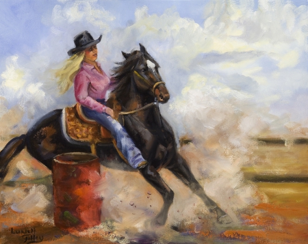 Western Rider - cowgirl, rider, wester, horse