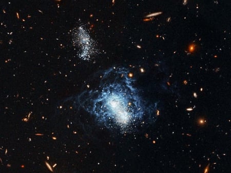 Dwarf irregular galaxy - view, far, deep, past, before