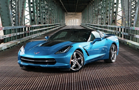 Corvette-C7-Stingray - Bowtie, GM, Vette, Blue