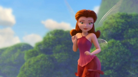 Rosetta - redhead, movie, girl, wings, fantasy, red, rosetta, green, disney, fairy