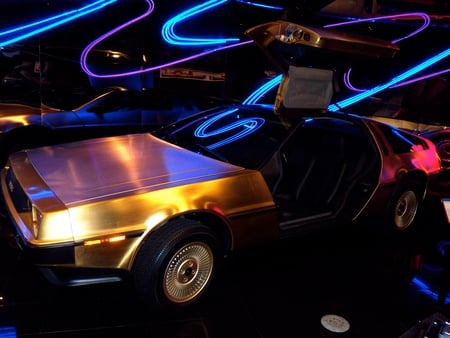 1981 De Lorean - neon, 3d