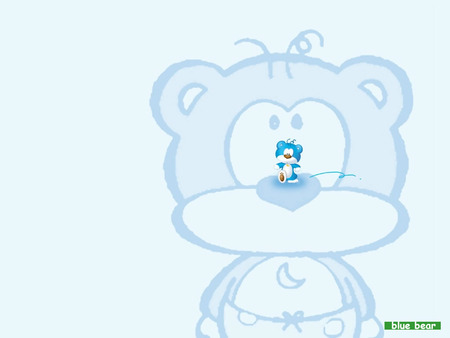 Tiny Blue Bear  - blue bear, background bear