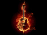 Guitar is on fire