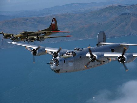 B17 B24 - bomber, wing, military, ww2, defence