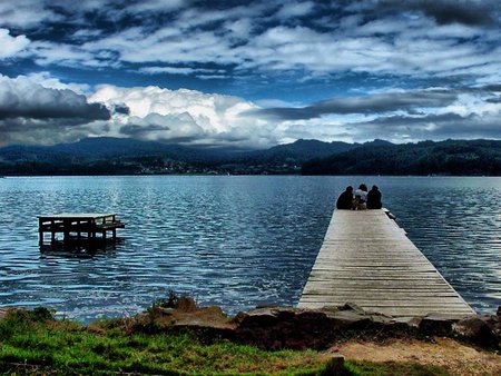 Paisaje de la ria de Ortigueira - pier, sea