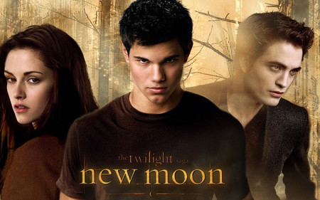 BELLA,JACOB and EDWARD in NEW MOON - bella, romance, love, newmoon, edward, series, novel, fantasy, twilight, movie, jacob