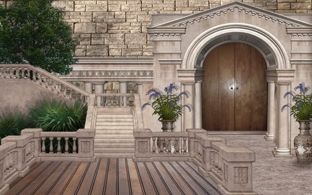 Castle Courtyard - photomanipulation, castle, courtyard, fantasy, palace, castle courtyard