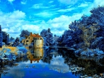 castle in blue nature