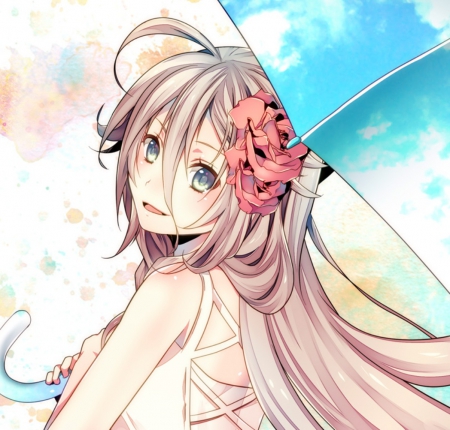 I A - face, pretty, vocaloid, umbrella, cute, ia