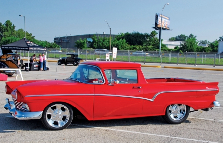 '57 Ford Ranchero - classic, ford, red, truck