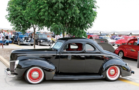 '39 Ford Coupe - classic, hotrod, whitewalls, black