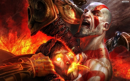 god of war - action, fight, fire, game