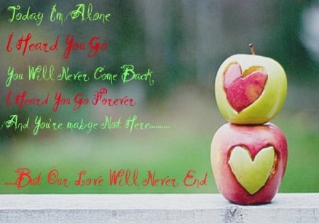 Love Will Never End - apple, love, romantic, heart