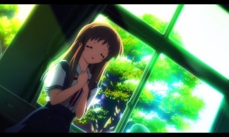 Harmony Song - beauty, nice, female, magic, anime girl, clannad, pretty, green, anime, sing, cute, adorable, girl, long hair, lovely, kawaii, beautiful, singing, sweet