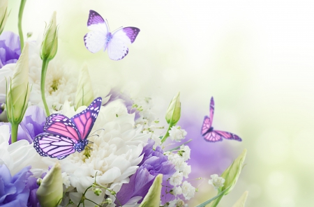 Simply Beautiful - splendor, flowers, nature, butterflies