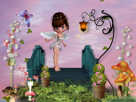 FAIRY ON STEPS - mushrooms, creation, steps, fairy